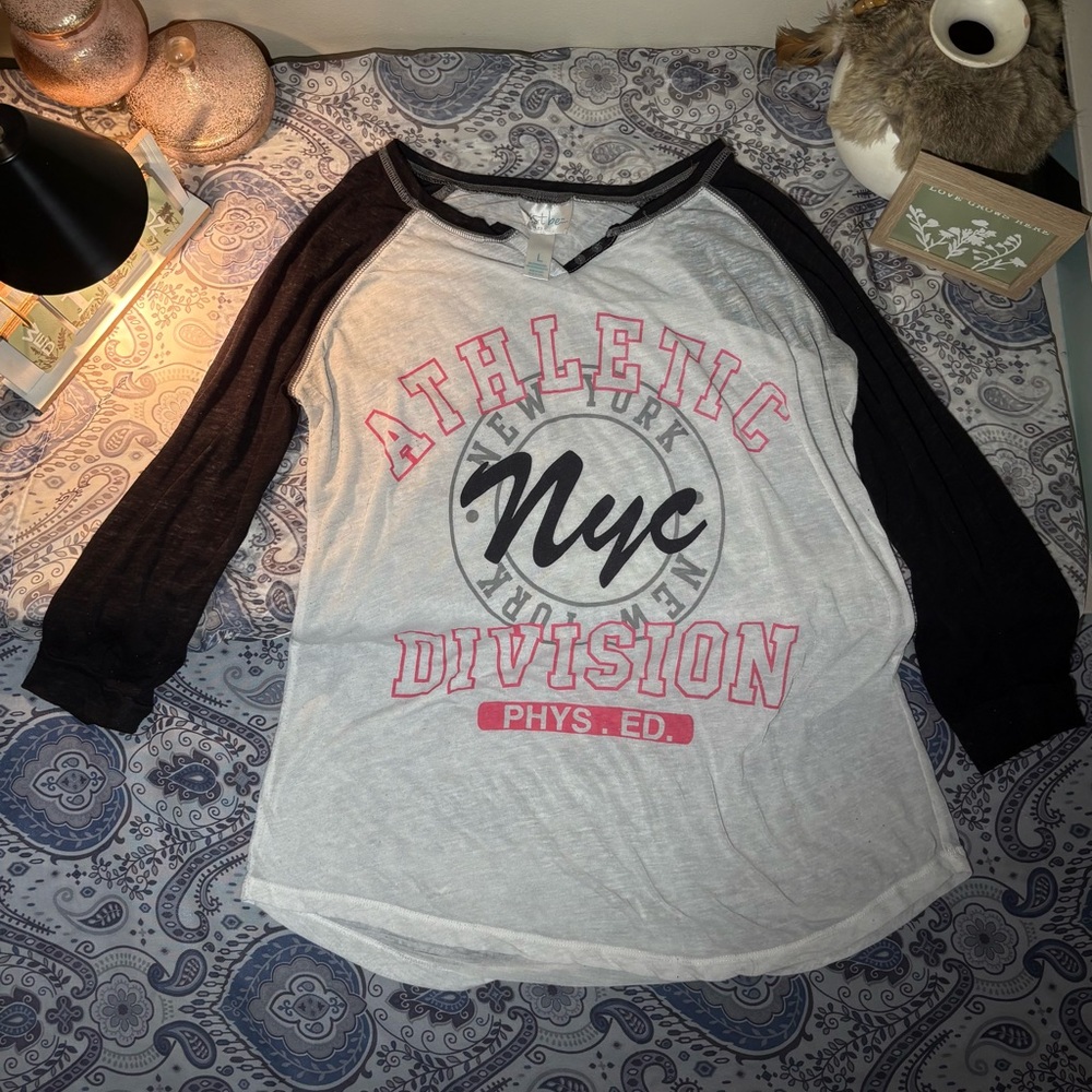 Just Be Black and White Athletic Long Sleeve Tee